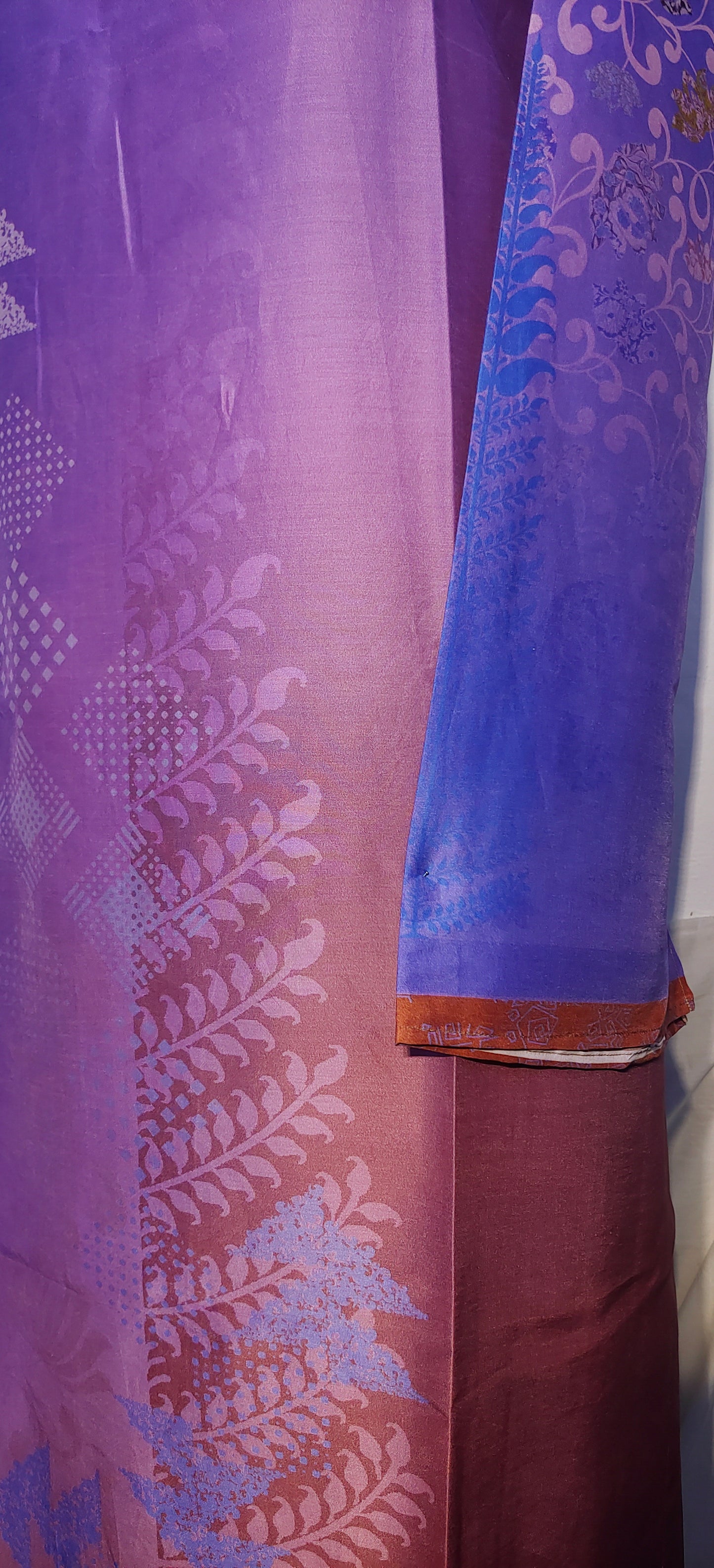 Semi Stitched Chanderi Casual Suitset