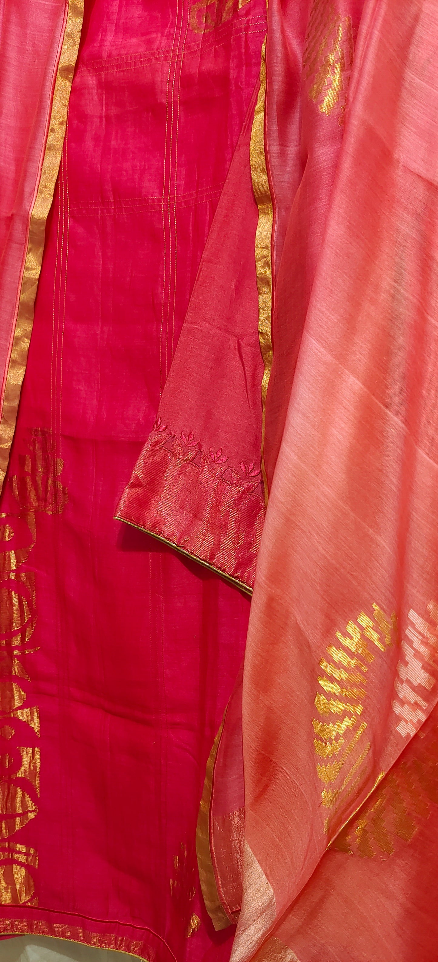 Semi Stitched Formal Chanderi Suitset
