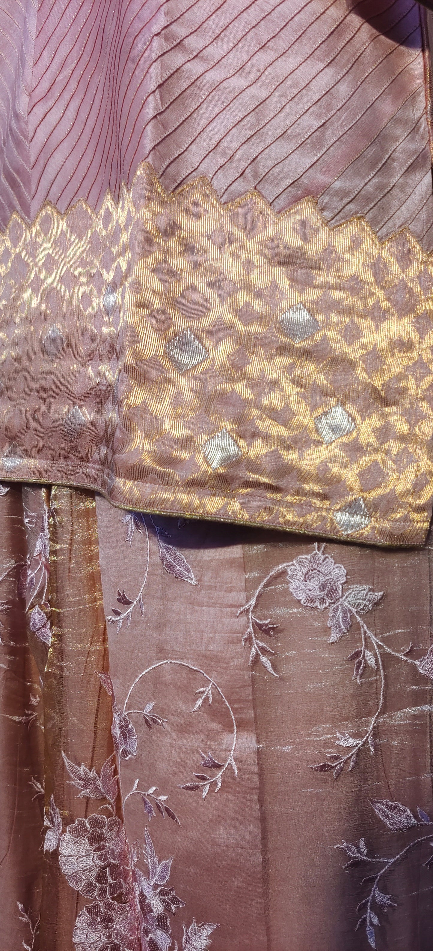 Stitched Chanderi Long Dress