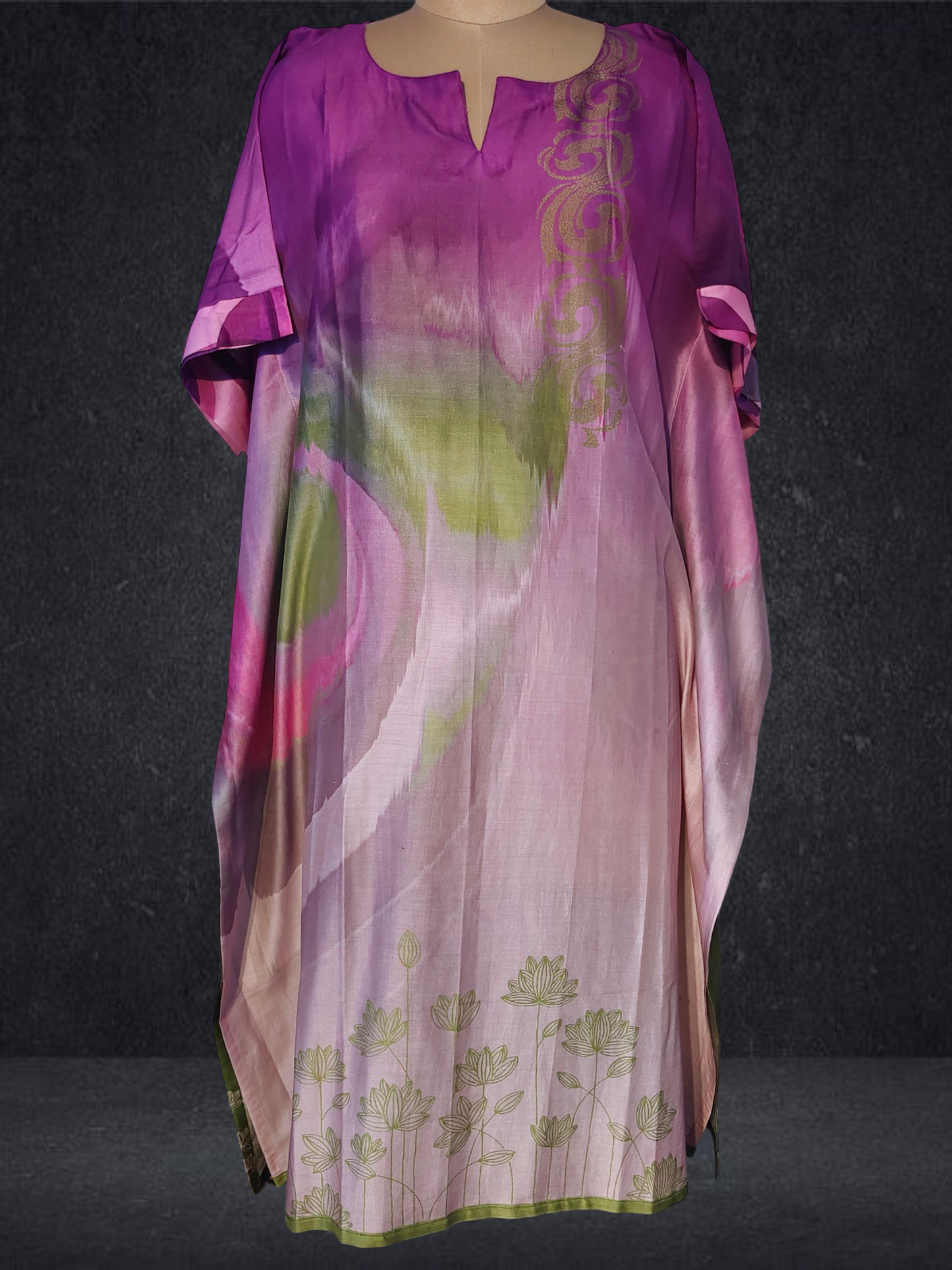 Stitched Chanderi Digital Printed Kaftan VISHAL KAPUR STUDIO