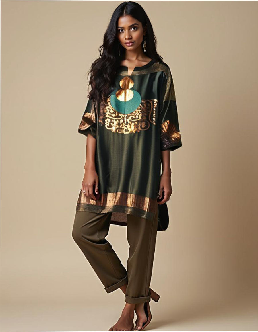 Semistitched Chanderi Zariwoven Short Tunic