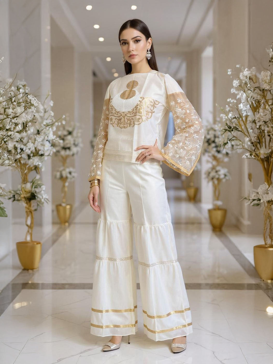 Stitched Chanderi Co-ord set Dress