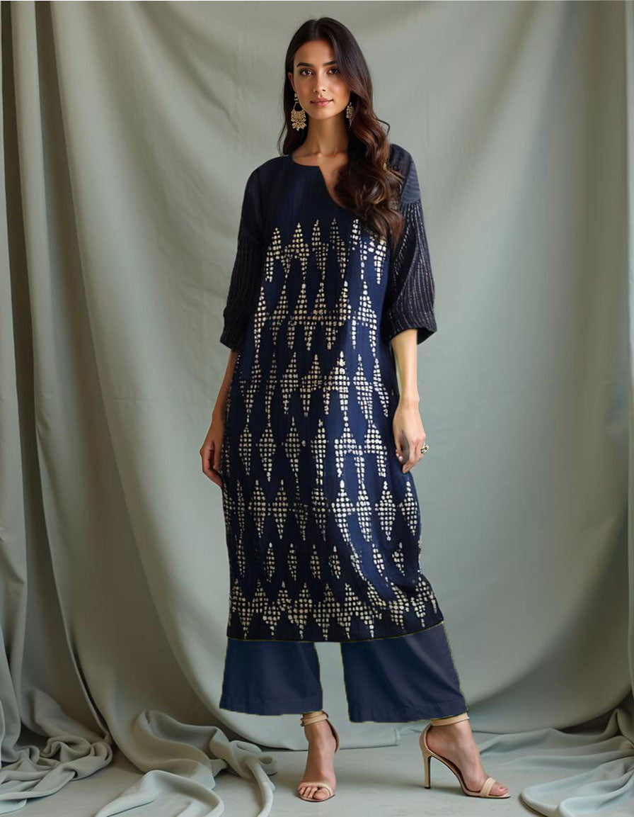 Semi Stitched Chanderi Kurta