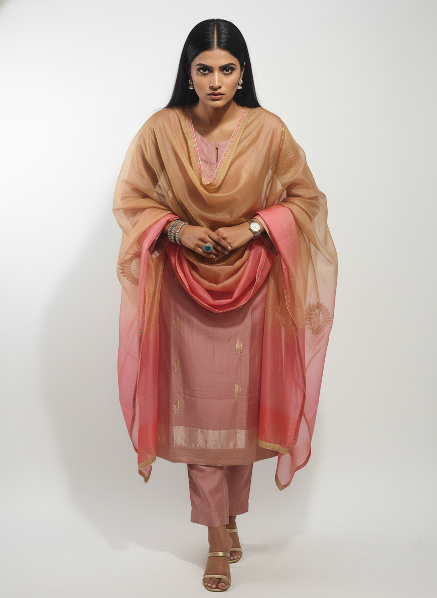 Semi Stitched Formal Chanderi Suitset