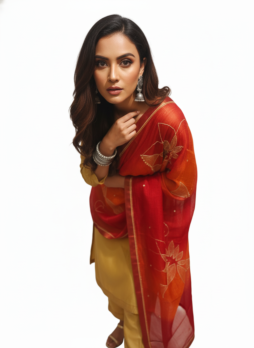 Semi Stitched Formal chanderi Suitset