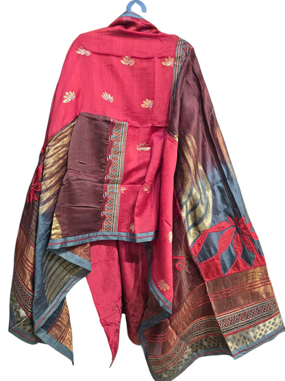 Semi Stitched Formal Chanderi Suitset