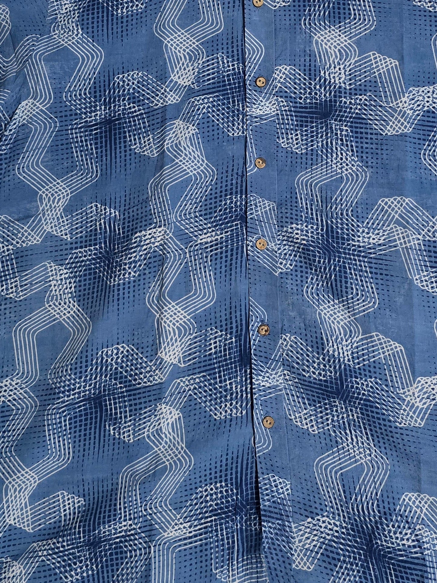 Indigo printed cotton Mens shirt VISHAL KAPUR STUDIO
