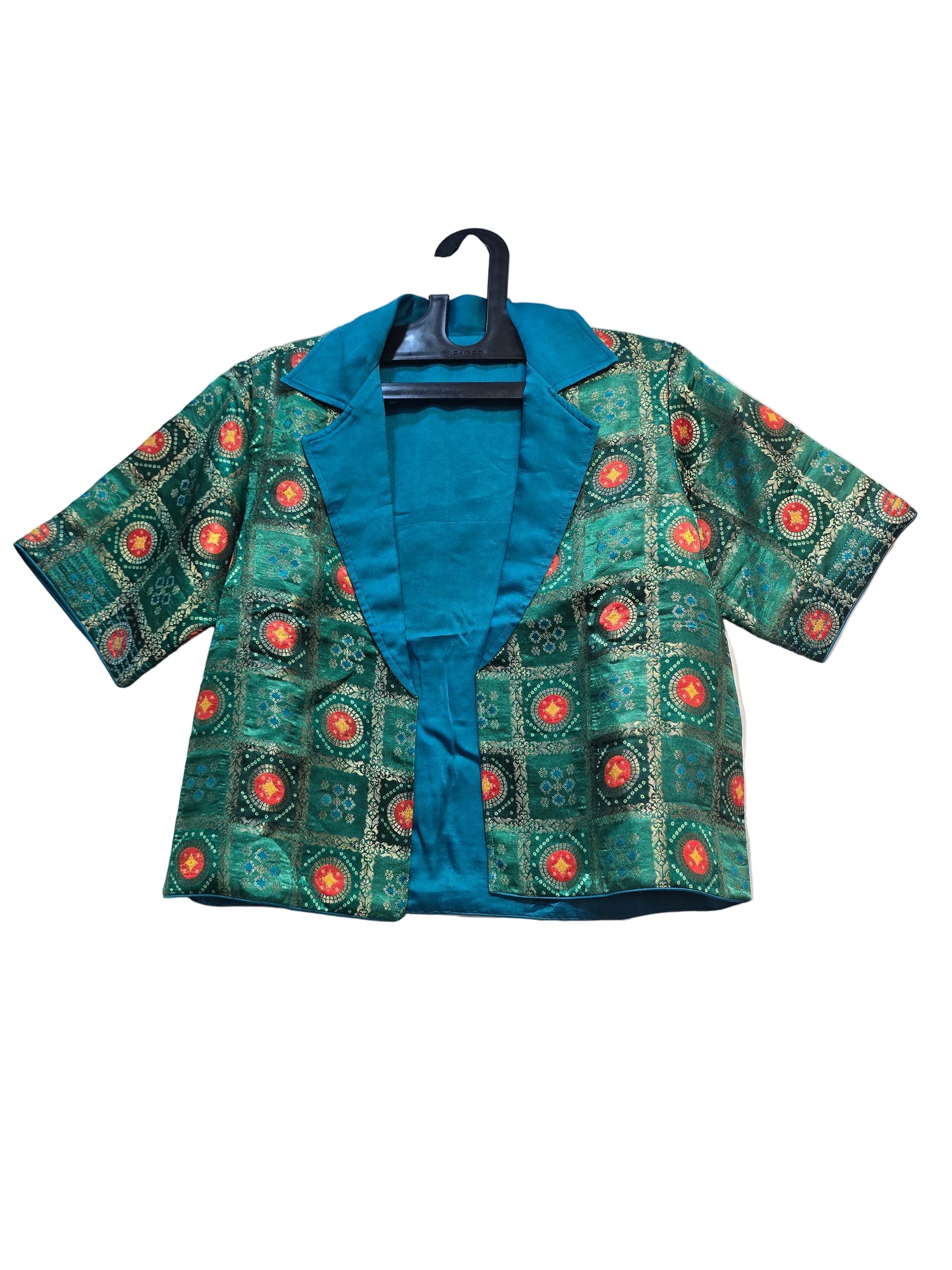 Formal Silk bandhani cropped Blazer blouse