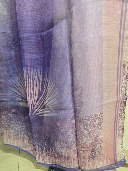 Printed silk linen Dupatta