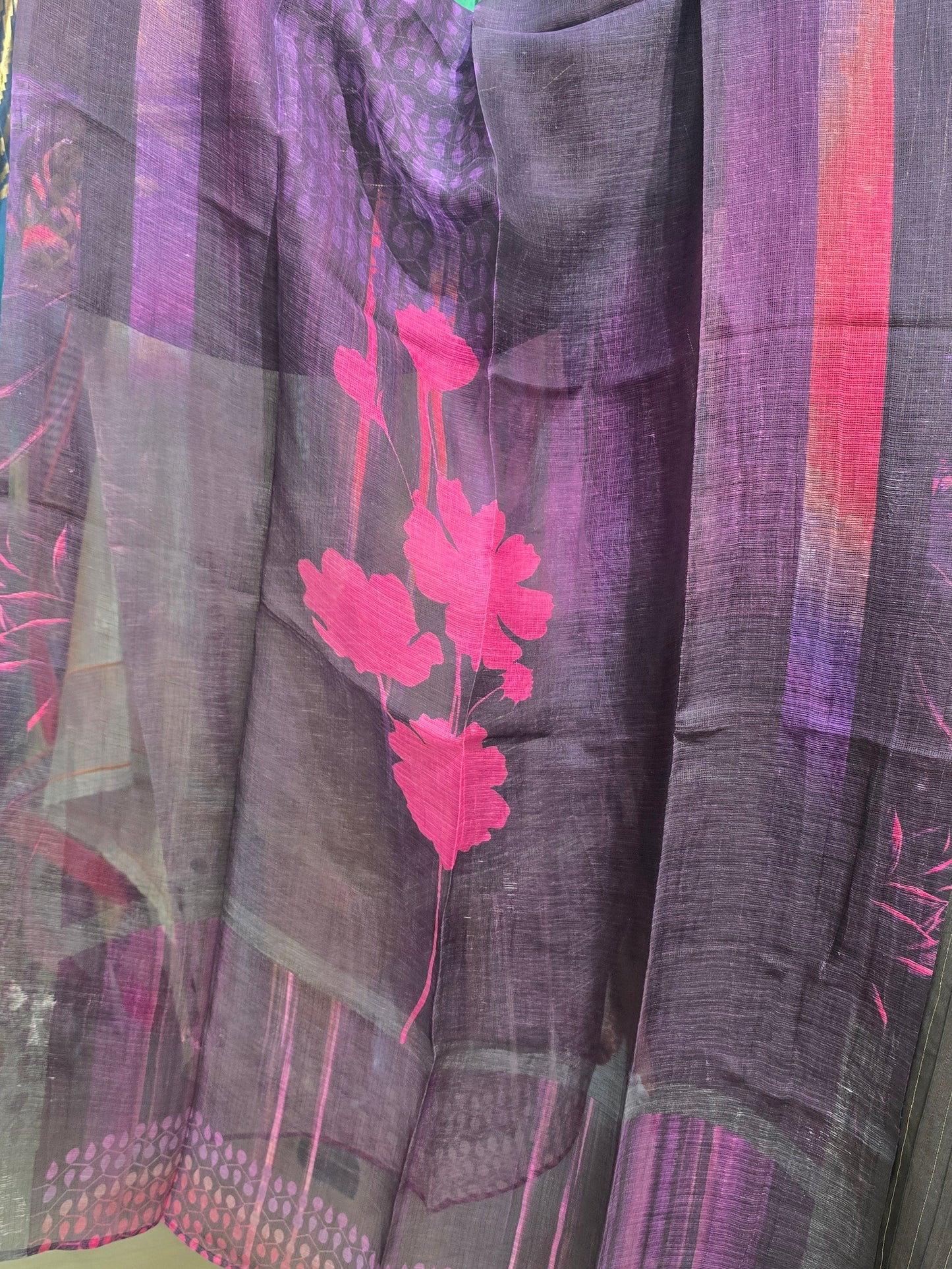 Printed silk linen Dupatta