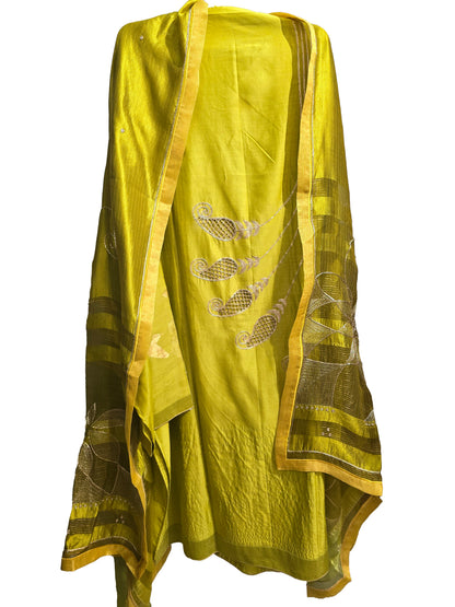 Semi Stitched Formal chanderi Suitset