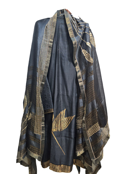 Semi Stitched Formal chanderi Suitset