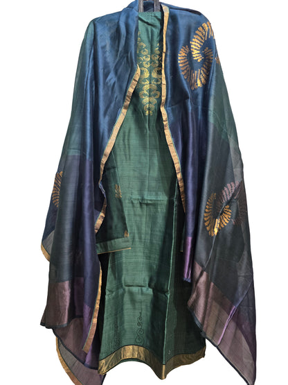 Semi Stitched Formal chanderi Suitset