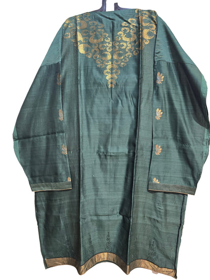 Semi Stitched Formal chanderi Suitset