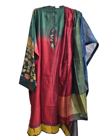 Semi Stitched Formal chanderi Suitset