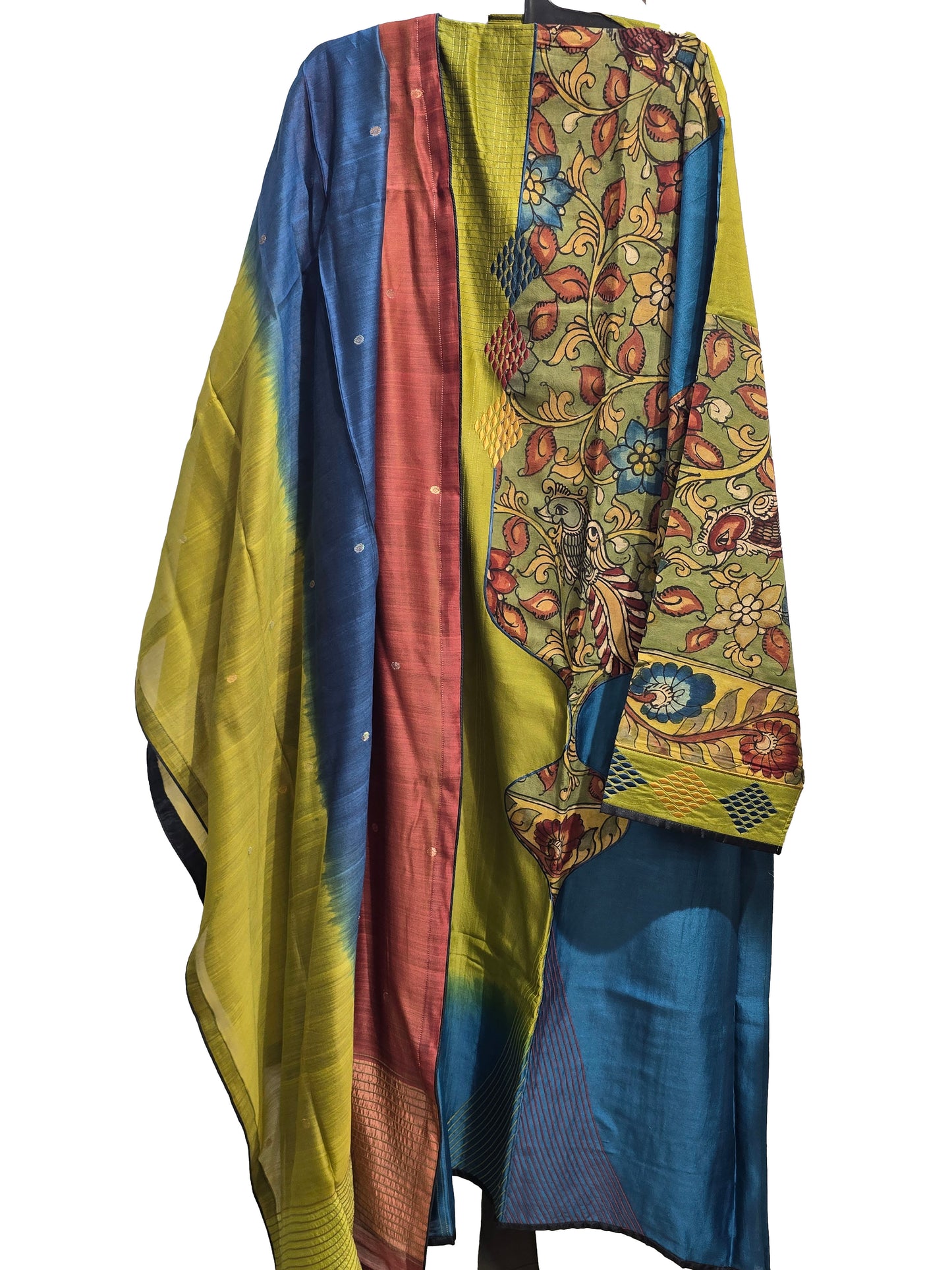 Semi Stitched Formal chanderi Suitset