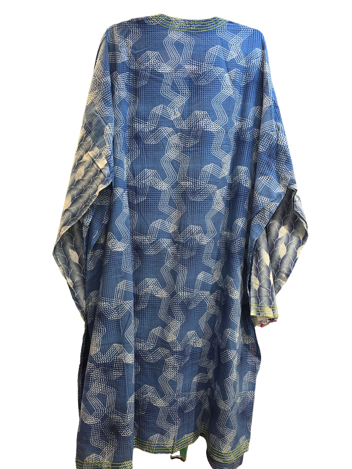Semi Stitched Cotton Indigo blockprinted Kurta