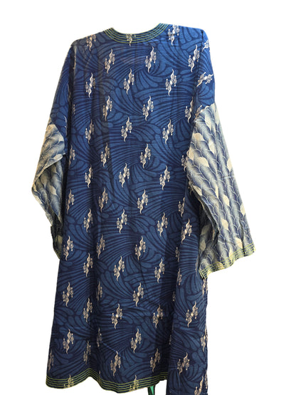 Semi Stitched Cotton Indigo blockprinted Kurta