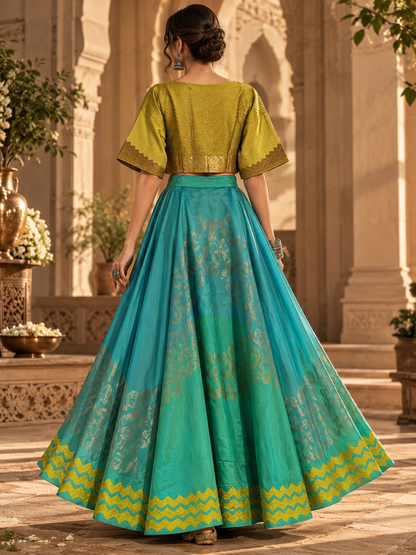 Semi stitched Formal Skirtset