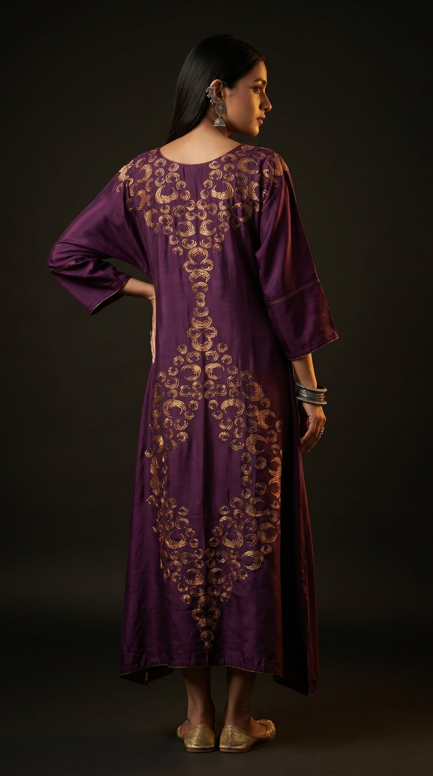 Indowestern chanderi formal dress- Ready size 42