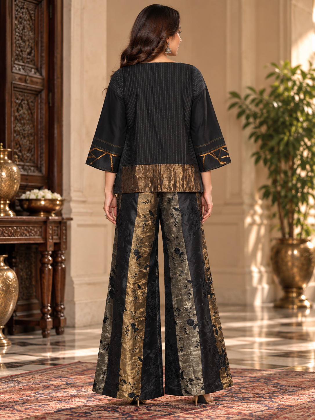 Indowestern chanderi formal coordset