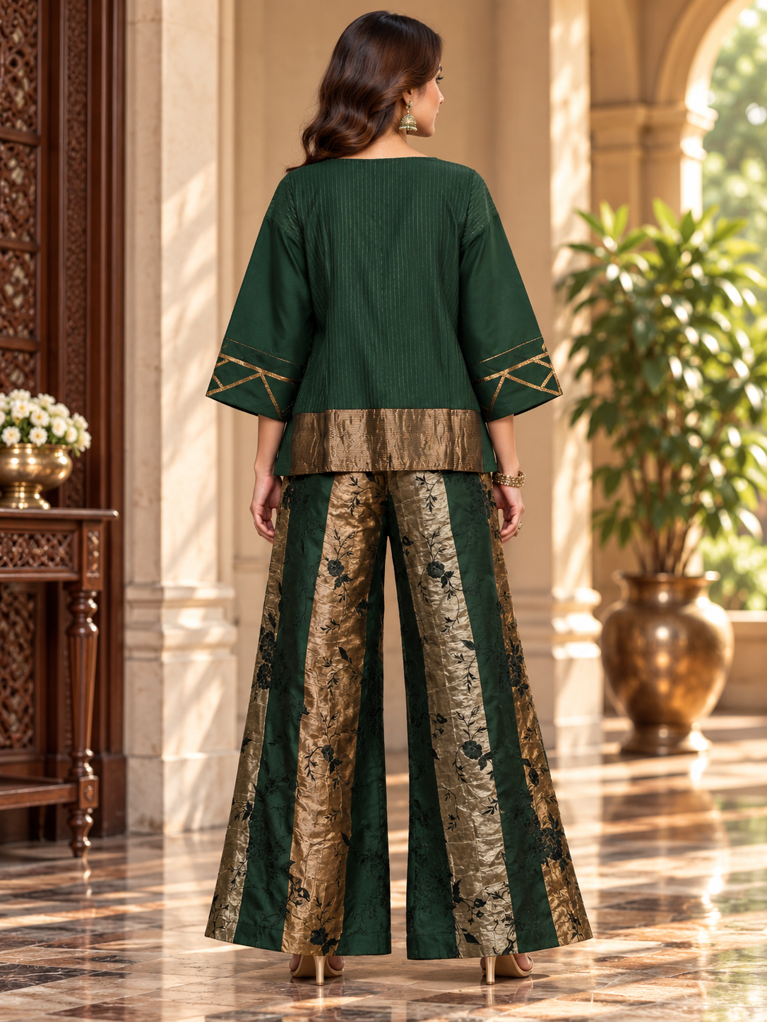 Indowestern chanderi formal coordset