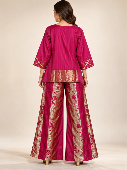 Indowestern chanderi formal coordset