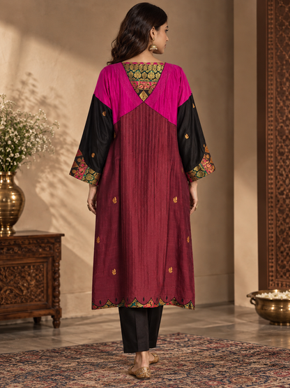 Semi Stitched Chanderi  Formal kurta
