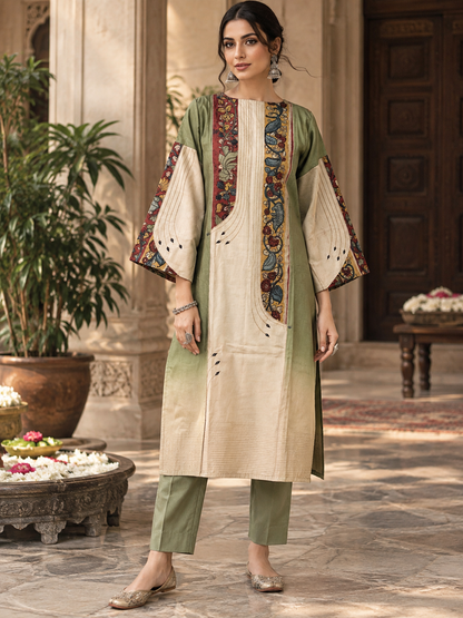 Semi Stitched Chanderi  Formal kurta