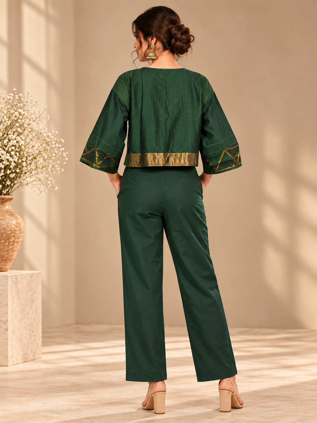 Semi Stitched Chanderi Ɓlouse