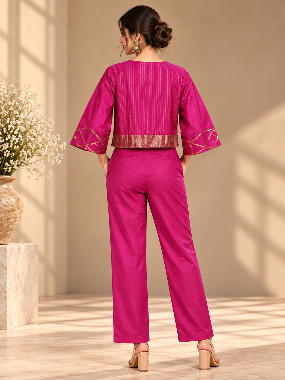 Semi Stitched Chanderi Ɓlouse