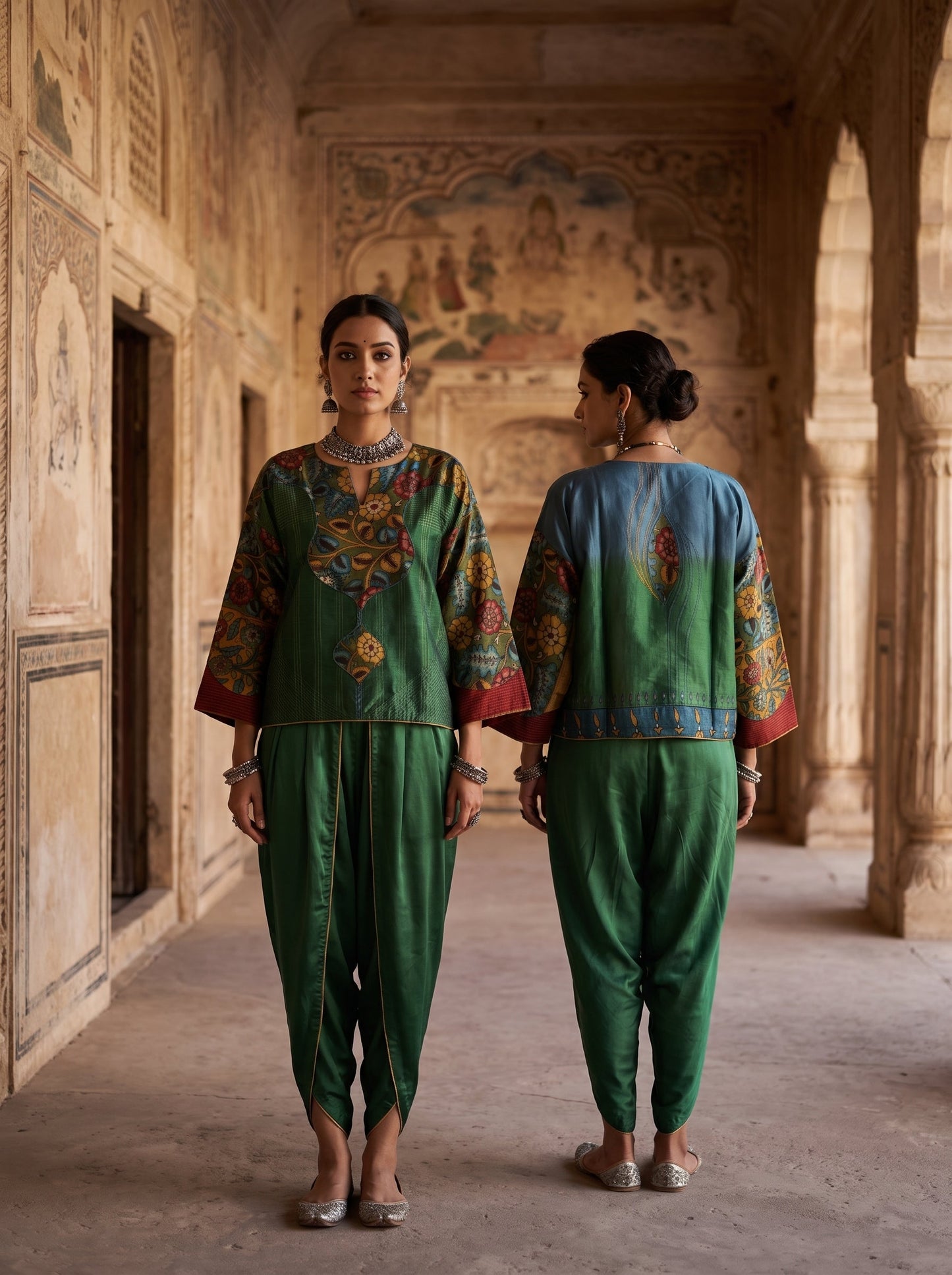 Semi Stitched Chanderi Kalamkari Ɓlouse VISHAL KAPUR STUDIO