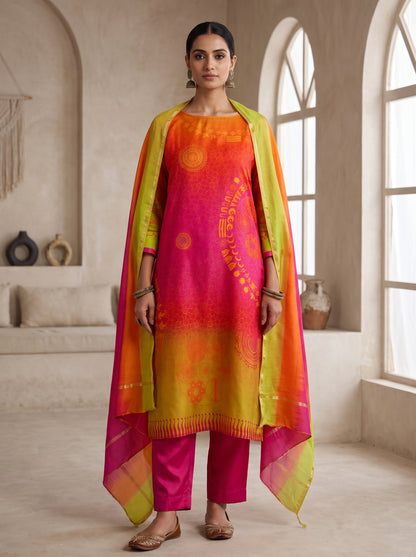 Semi Stitched Cotton Casual Suitset