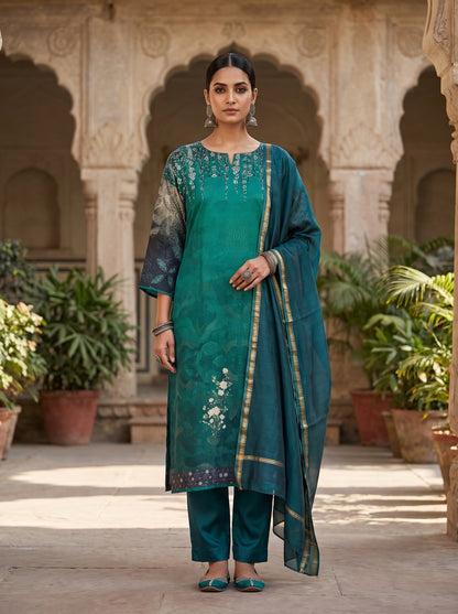 Semi Stitched Cotton Casual Suitset