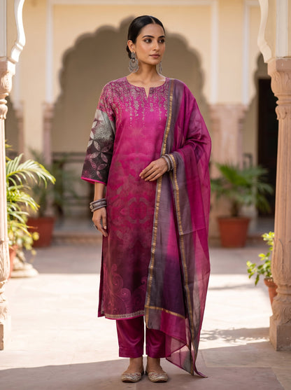 Semi Stitched Chanderi Casual Suitset VISHAL KAPUR