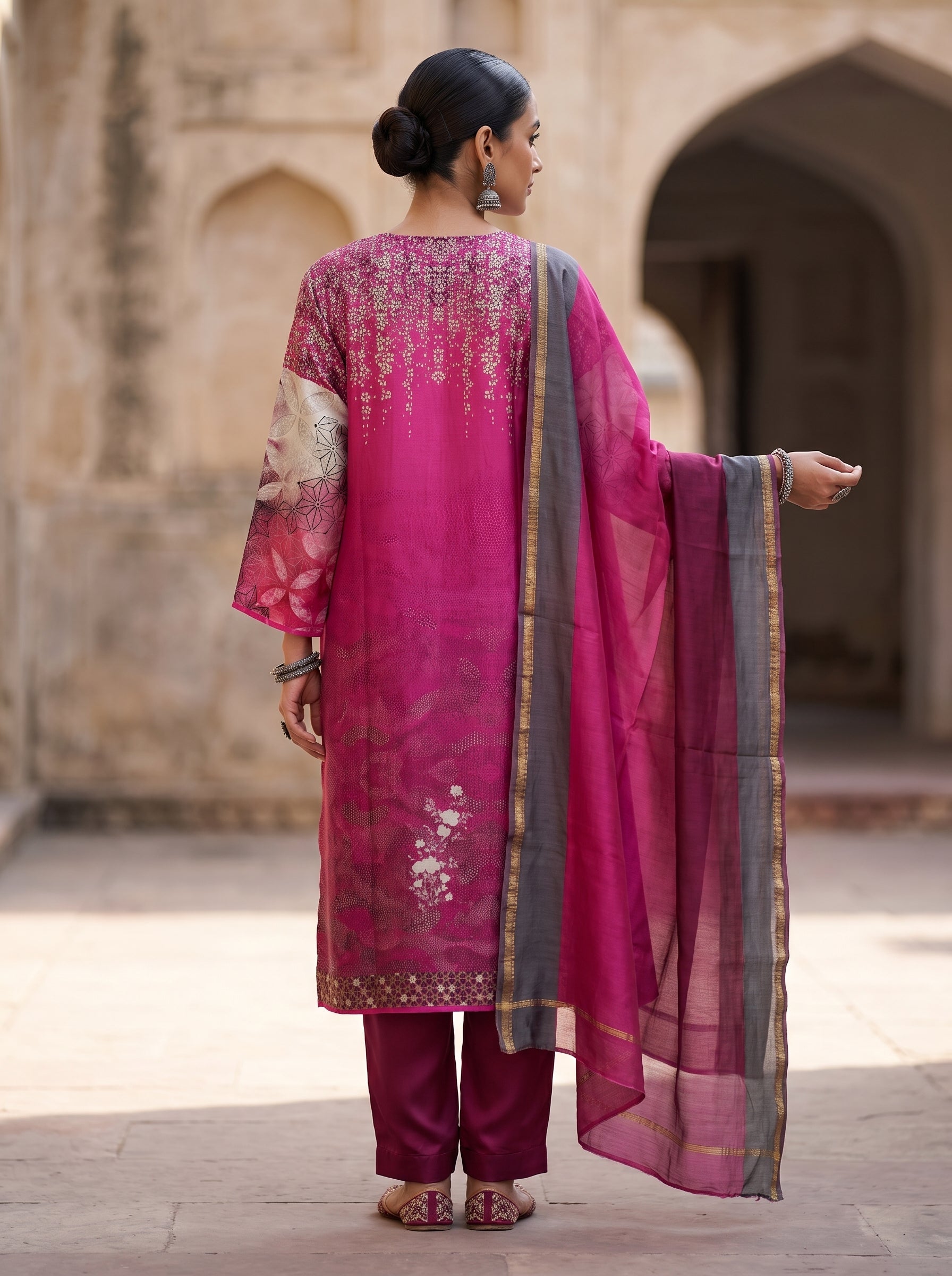 Semi Stitched Chanderi Casual Suitset VISHAL KAPUR