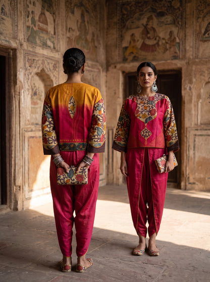 Semi Stitched Chanderi Kalamkari Ɓlouse
