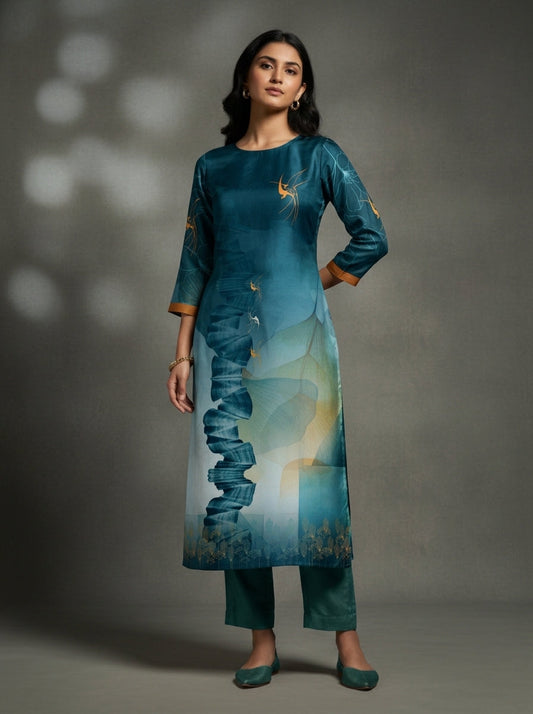 Semi Stitched Chanderi Casual kurta VISHAL KAPUR