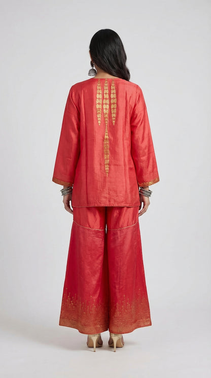 Indowestern chanderi formal coordset