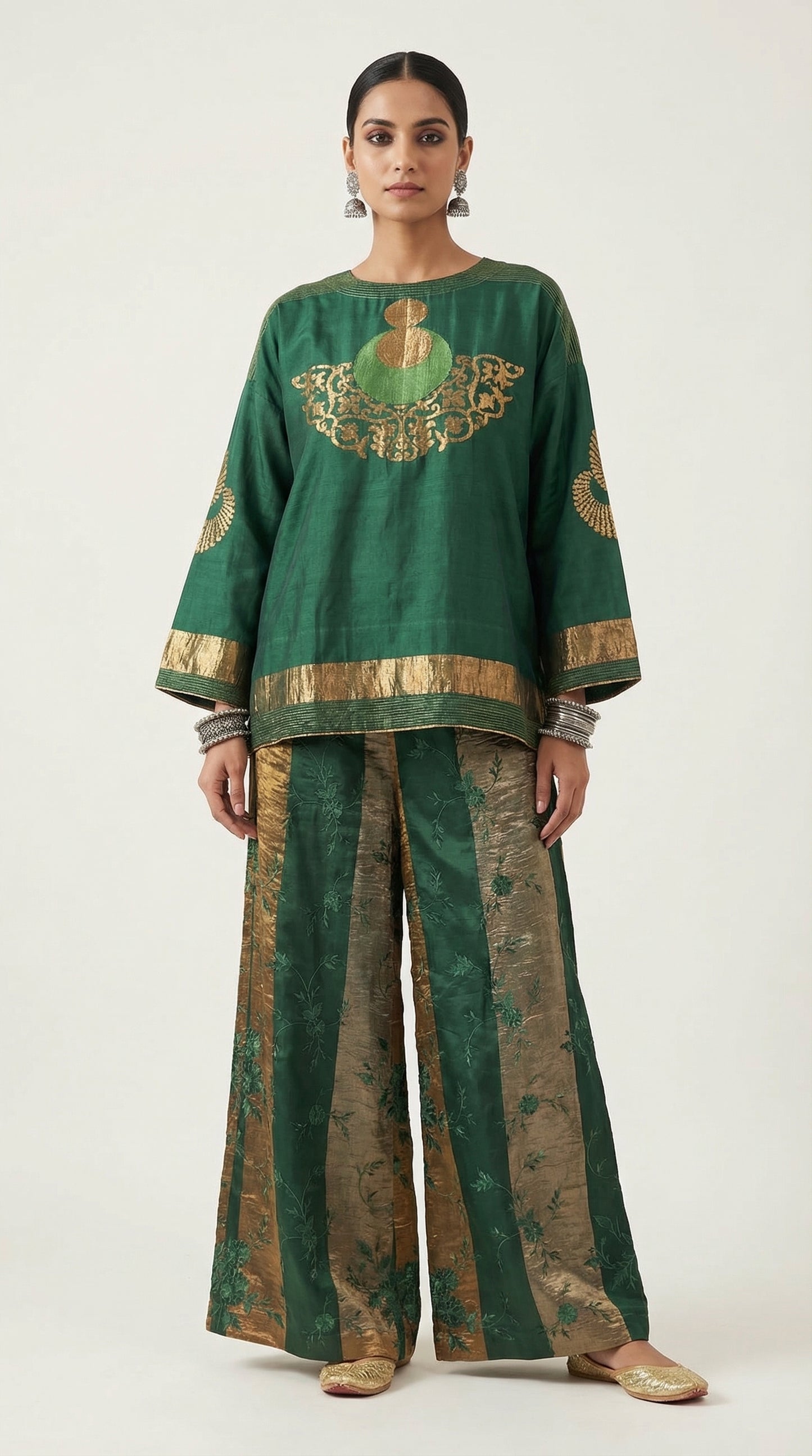 Indowestern chanderi formal coordset