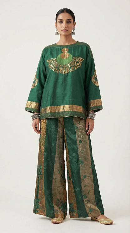 Indowestern chanderi formal coordset