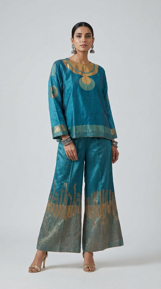 Indowestern chanderi formal coordset