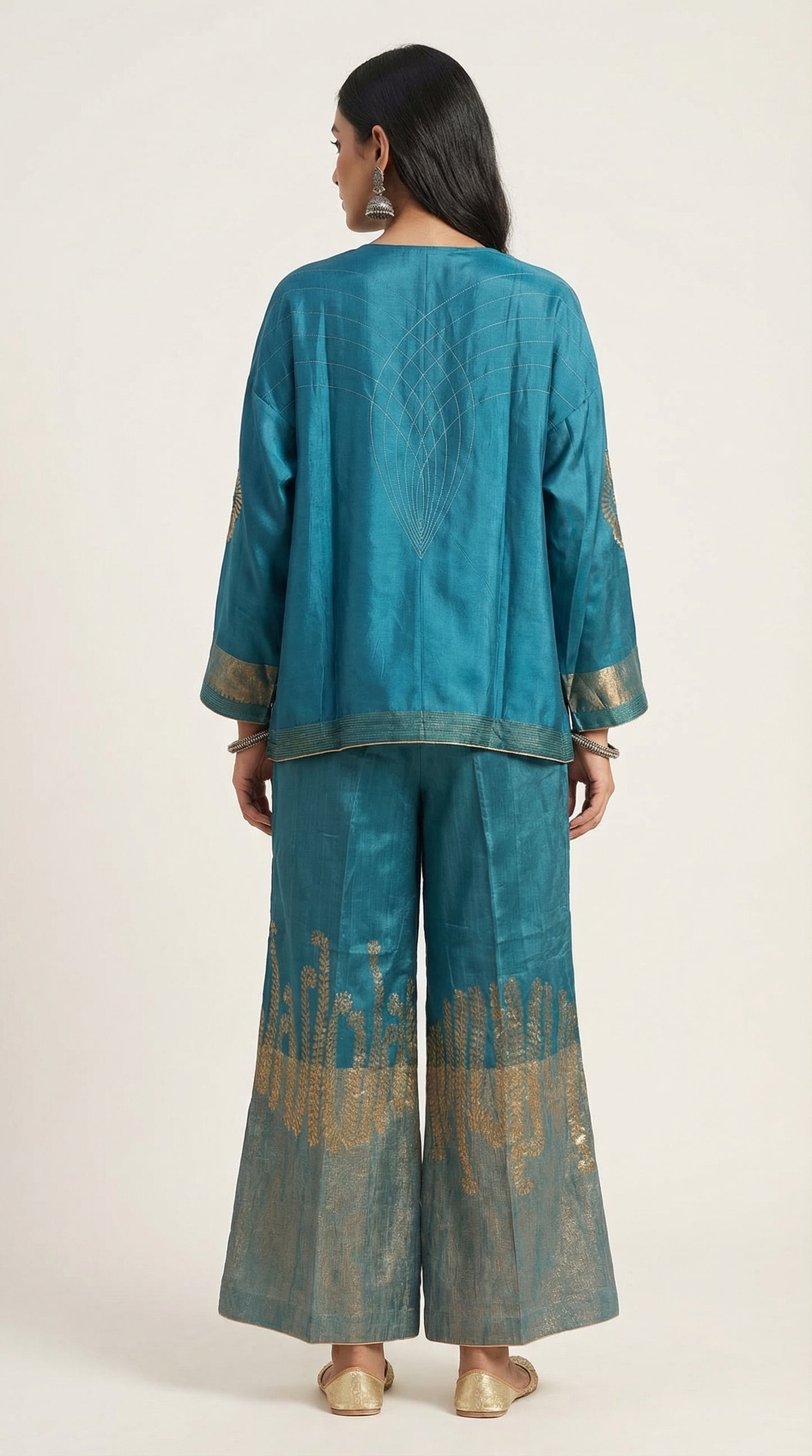 Indowestern chanderi formal coordset