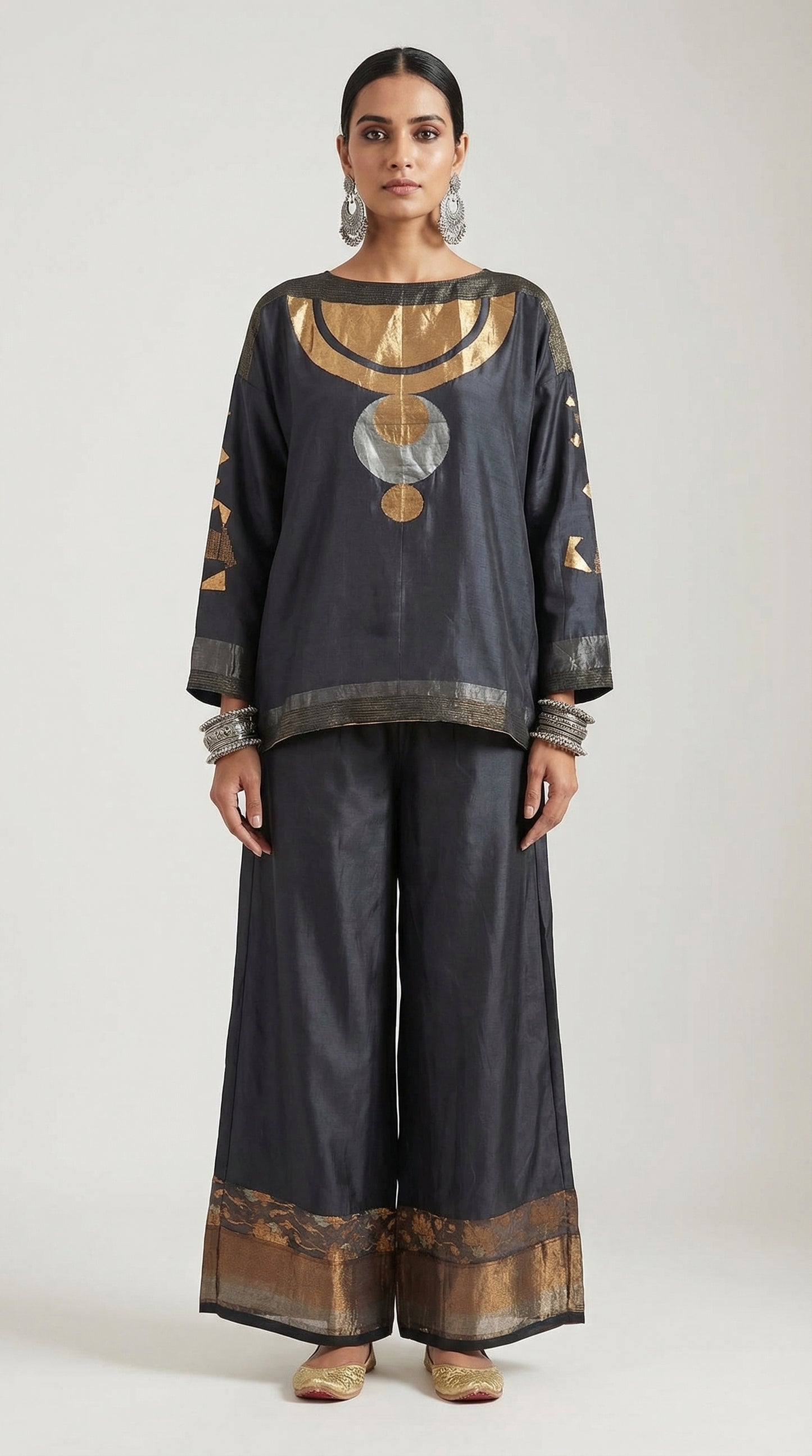 Indowestern chanderi formal coordset