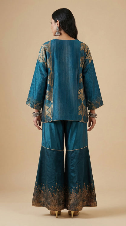 Indowestern chanderi formal coordset