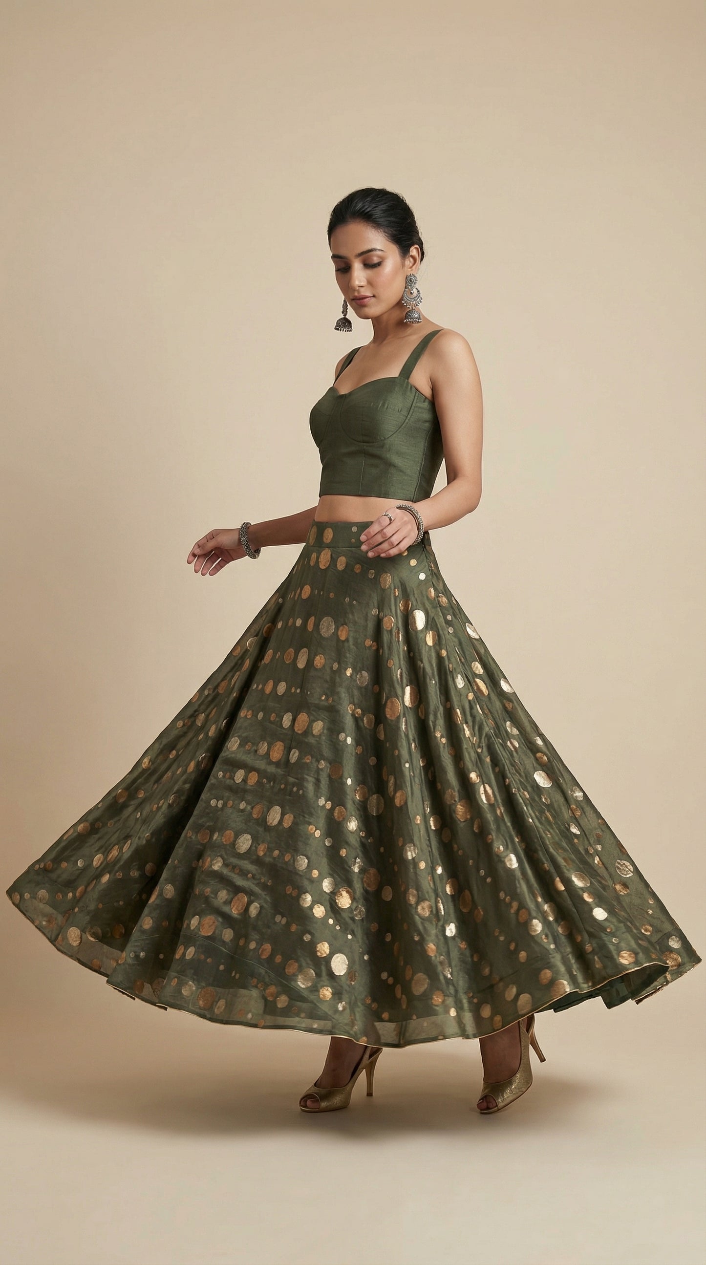 Formal chanderi zariwoven Skirt (VKSKT01MAR16a)