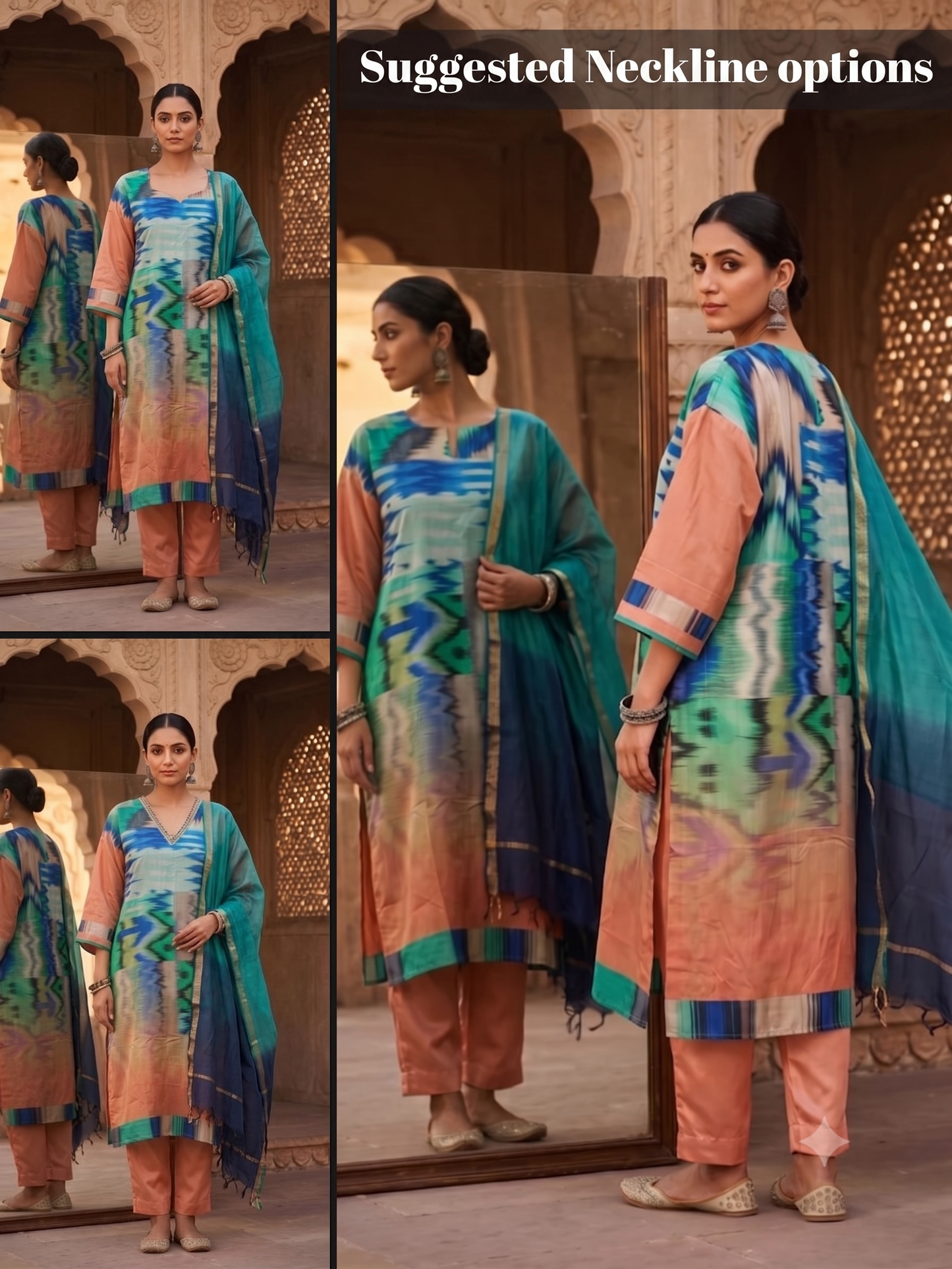 Semi Stitched Chanderi Casual Suitset