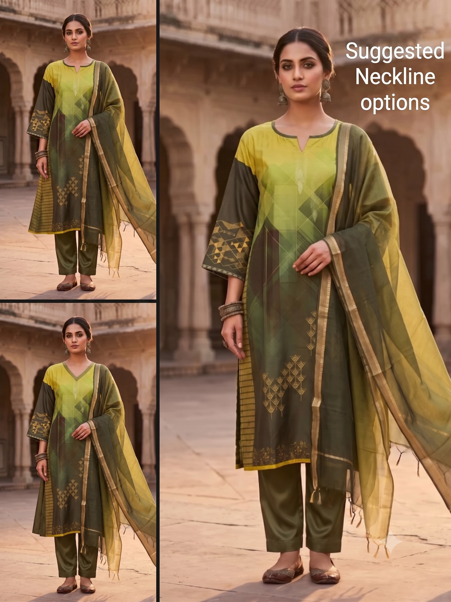 Semi Stitched Chanderi Casual Suitset