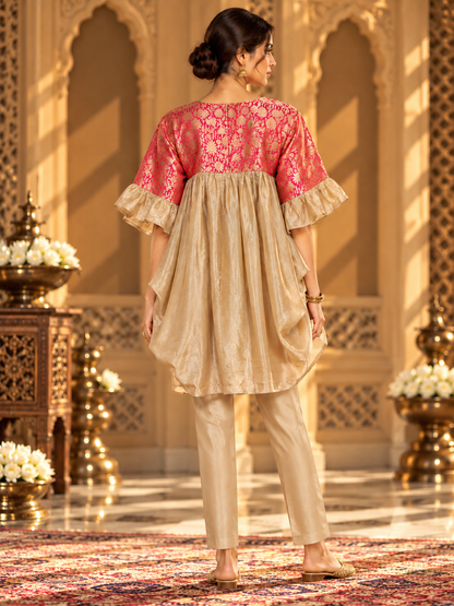 Indowestern chanderi formal coordset