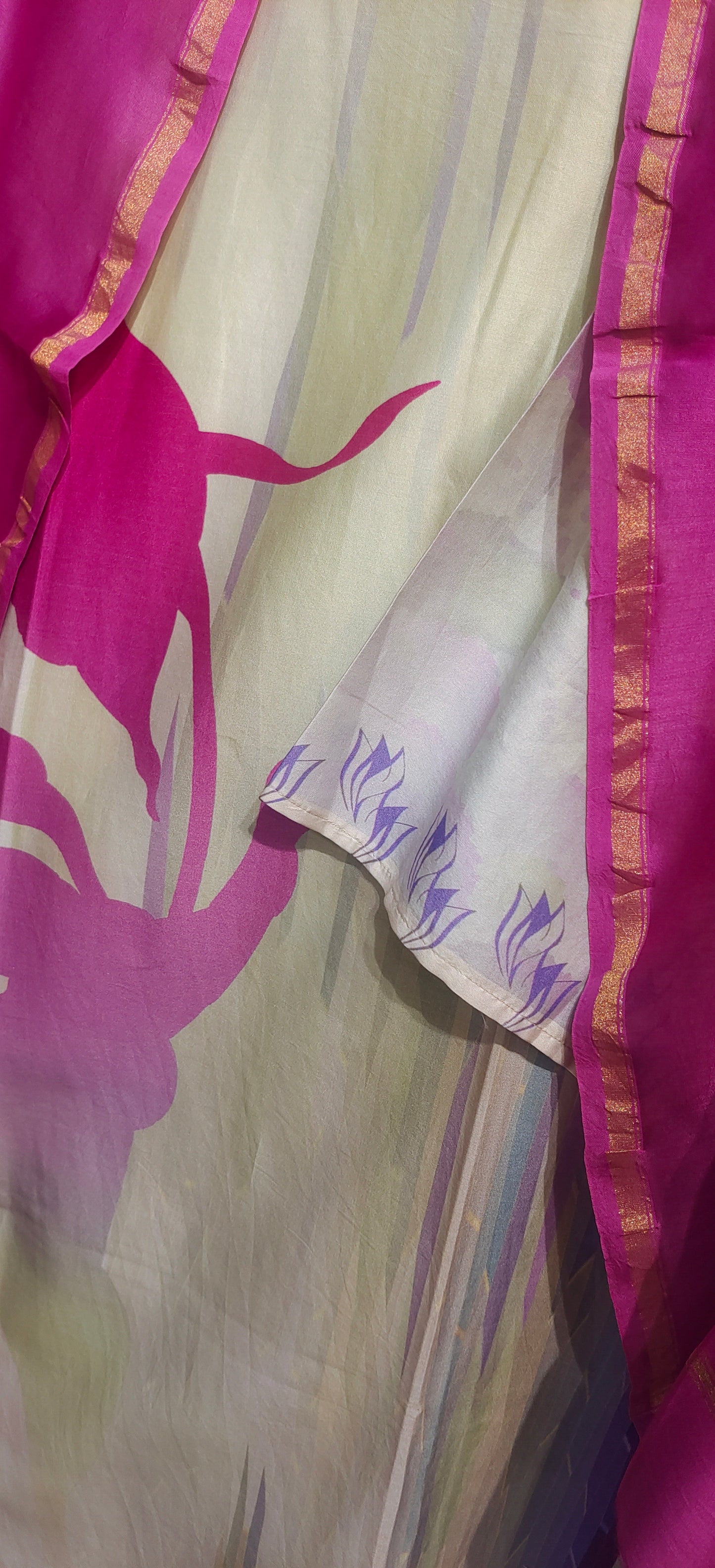 Semi Stitched Chanderi Kurta